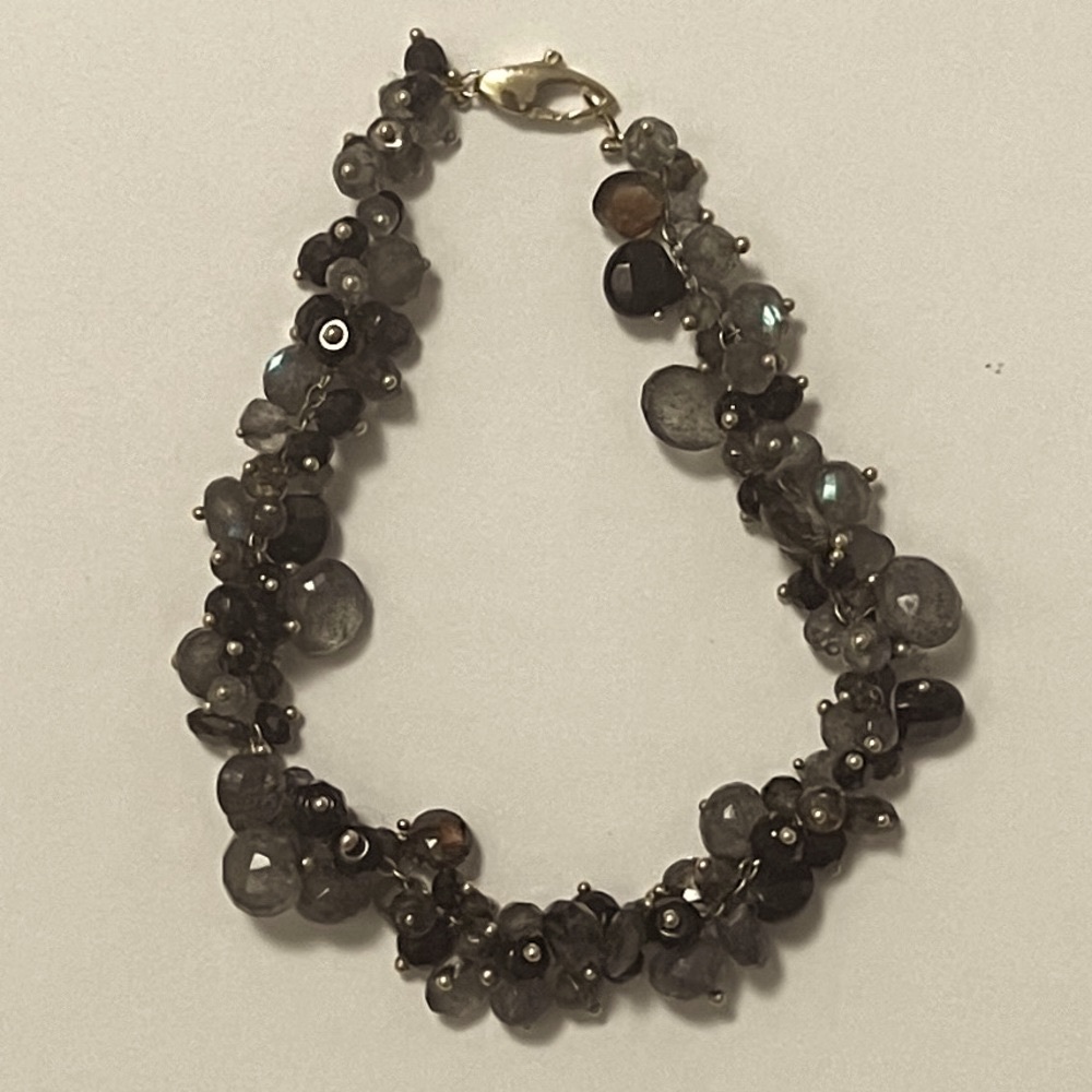 14k mulit stone bracelet- labradorite, andalusite & onyx - handmade - Picture 7 of 10